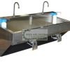 Chậu rửa tay inox treo tường có vòi nhấn gối