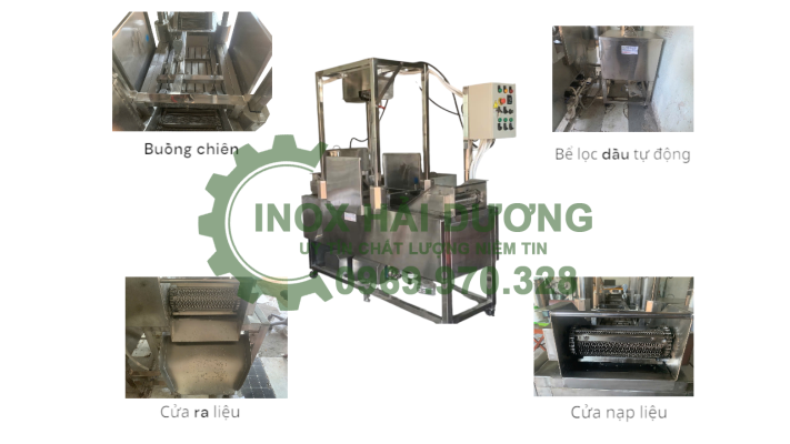 Máy chiên băng tải tự động