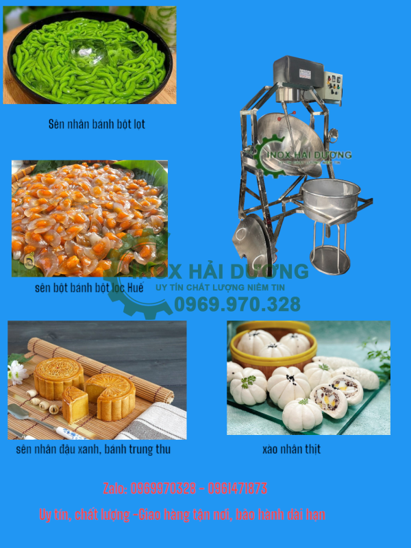 máy sên nhân bánh lọt 200l inox bằng điện